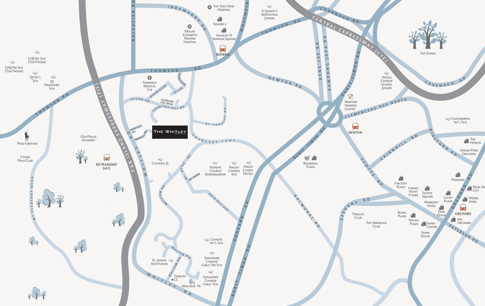 The Whitley Residences Location Map - Singapore