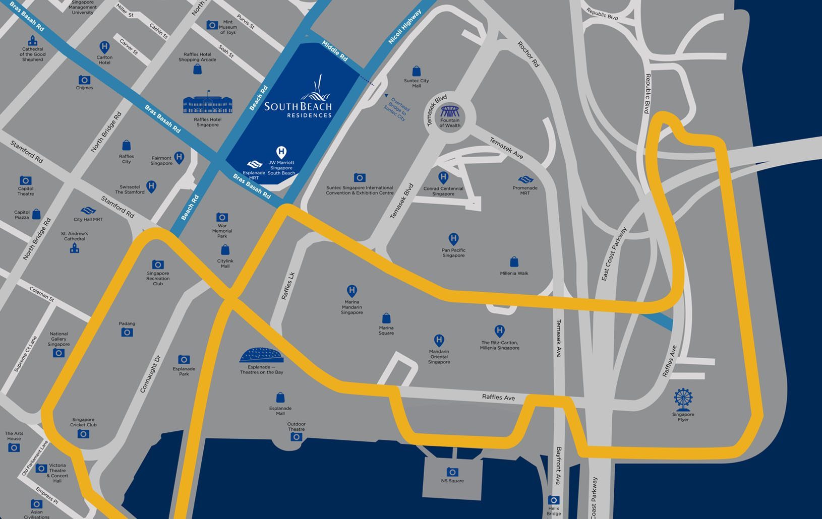South Beach Residences Location Map - Singapore