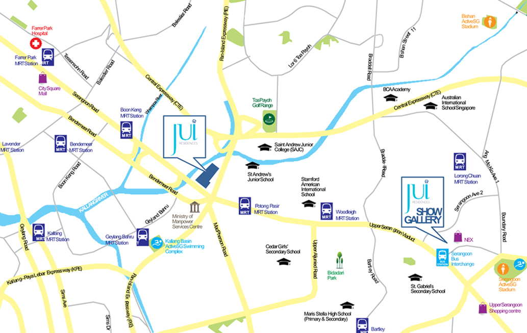 Jui Residences Location Map - Singapore