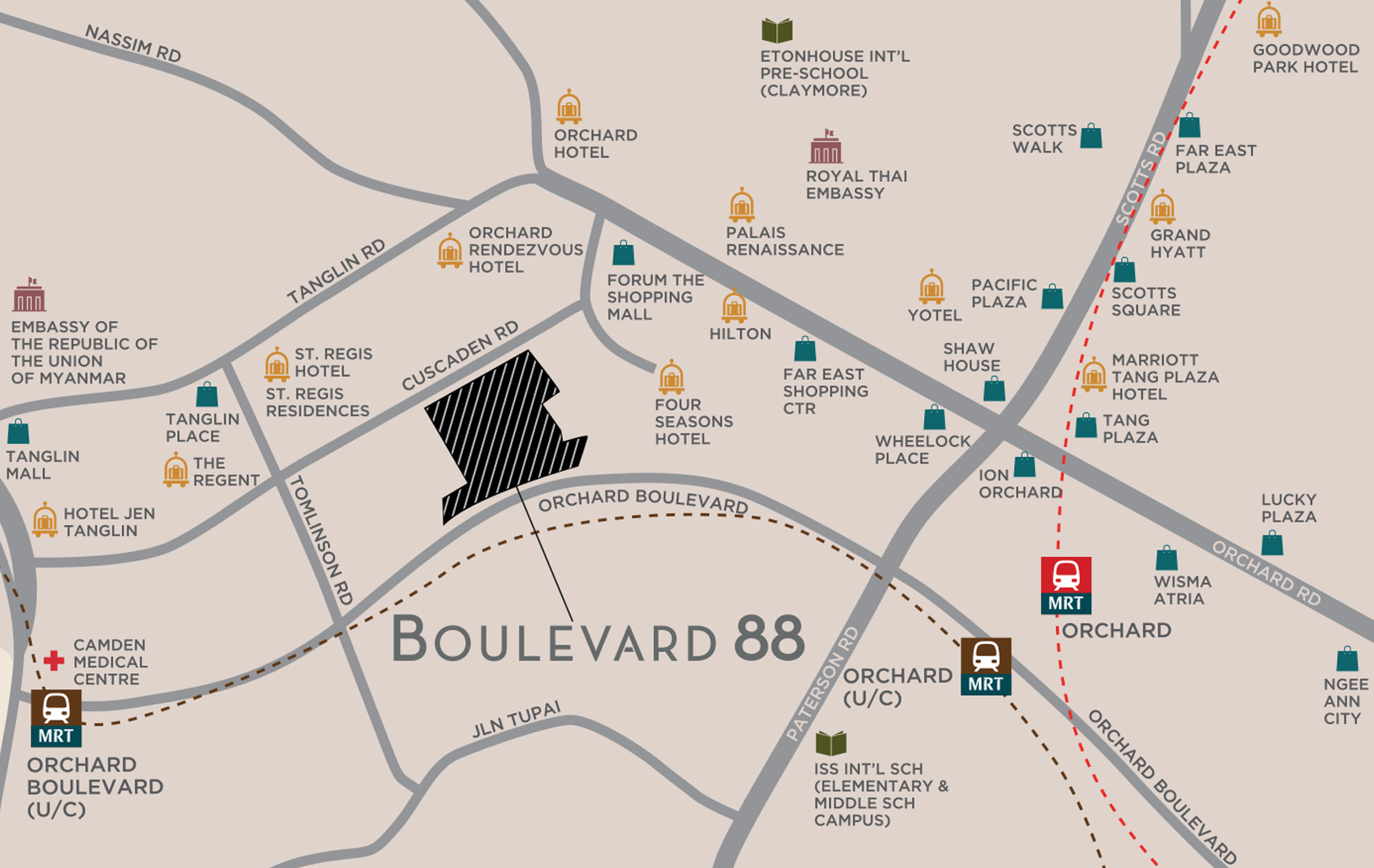 Boulevard 88 Location Map - Singapore