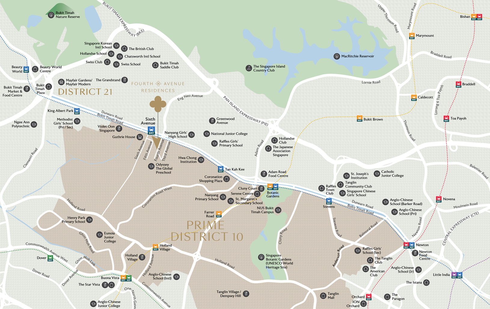 Fourth Avenue Residences Location Map - Singapore