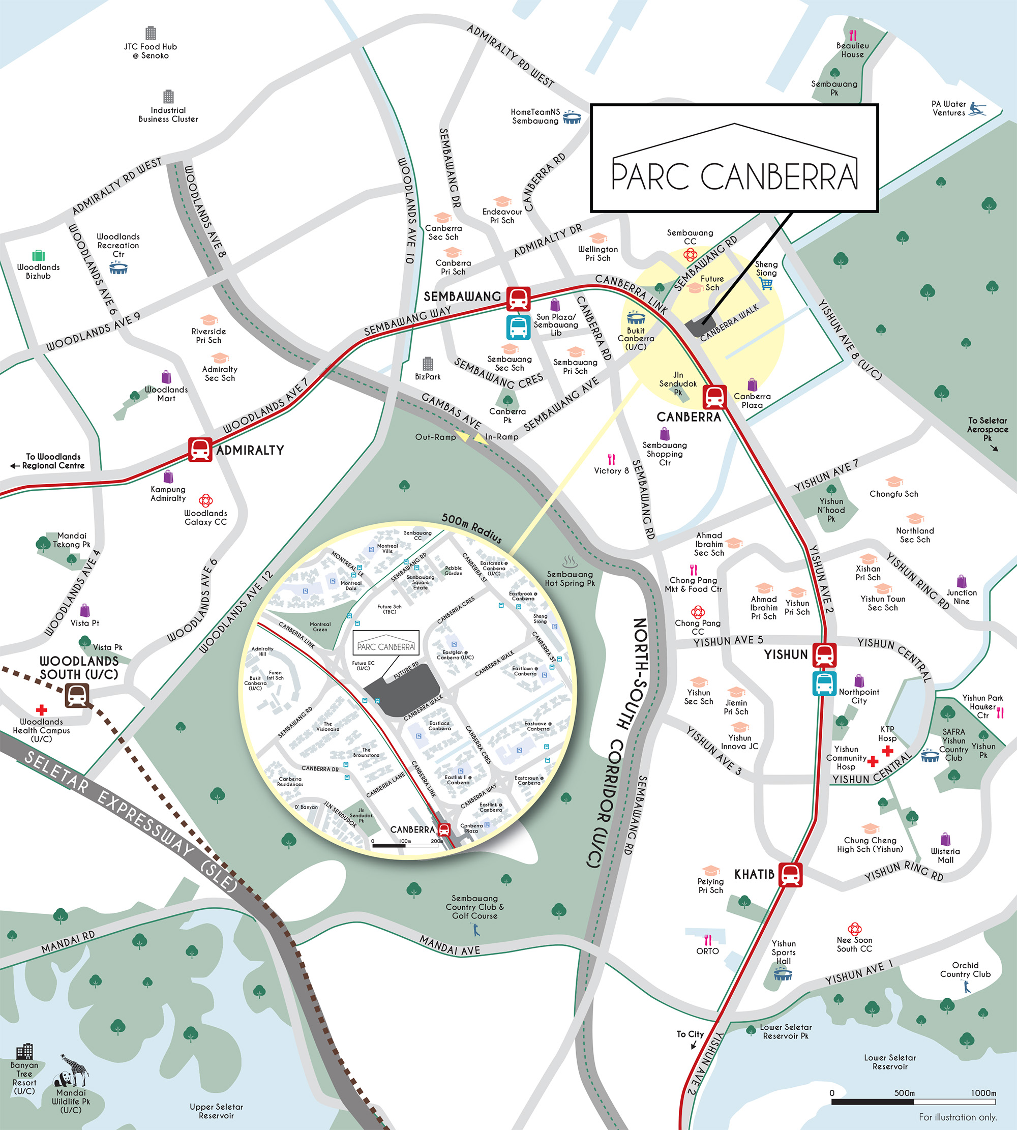 new-condo-singapore-parc-canberra-location-map
